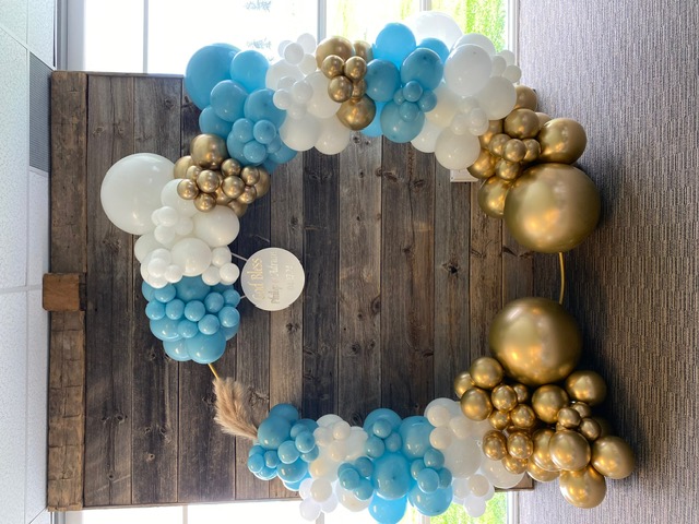 Blue Gold Ring Backdrop